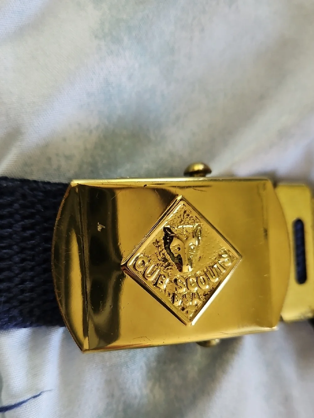 Vintage Cub Scouts USA Belt & Buckle With Loop Slide Badges 27